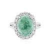 Image 1 : SILVER 7.47 ctw Emerald and White Sapphire Ring