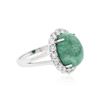 Image 2 : SILVER 7.47 ctw Emerald and White Sapphire Ring