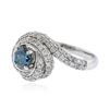 Image 2 : 14KT White Gold 1.29 ctw Fancy Blue Diamond Ring