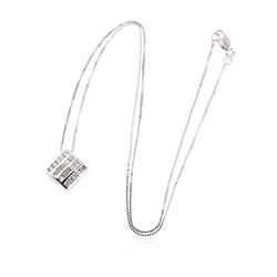 14KT White Gold 0.89 ctw Diamond Pendant With Chain