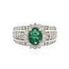 Image 1 : 14KT White Gold 1.41 ctw Emerald and Diamond Ring