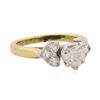 Image 2 : 18KT Yellow Gold 1.44 ctw Heart Cut Diamond Ring