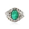 Image 1 : 14KT White Gold 2.76 ctw Emerald and Diamond Ring