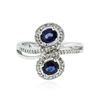 Image 1 : 14KT White Gold 0.92 ctw Sapphire and Diamond Ring