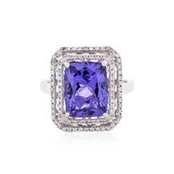 14KT White Gold 5.13 ctw Tanzanite and Diamond Ring