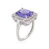 Image 3 : 14KT White Gold 5.13 ctw Tanzanite and Diamond Ring