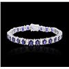 Image 1 : 14KT White Gold 13.00 ctw Sapphire and Diamond Bracelet