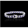 Image 2 : 14KT White Gold 13.00 ctw Sapphire and Diamond Bracelet