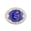 Image 1 : 18KT White Gold GIA Certified 20.48 ctw Tanzanite and Diamond Ring