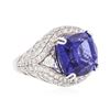 Image 2 : 18KT White Gold GIA Certified 20.48 ctw Tanzanite and Diamond Ring