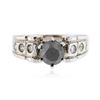 Image 1 : 14KT White Gold 1.10 ctw Black and White Diamond Ring