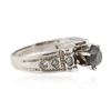 Image 2 : 14KT White Gold 1.10 ctw Black and White Diamond Ring