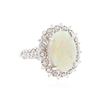 Image 2 : 14KT White Gold 2.79 ctw Opal and Diamond Ring