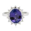 Image 1 : 14KT White Gold 3.73 ctw Tanzanite and Diamond Ring