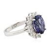 Image 2 : 14KT White Gold 3.73 ctw Tanzanite and Diamond Ring