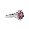 Image 2 : 14KT White Gold 1.06 ctw Ruby and Diamond Ring