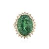 Image 1 : 14KT Yellow Gold 9.11 ctw Emerald and Diamond Ring