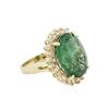 Image 2 : 14KT Yellow Gold 9.11 ctw Emerald and Diamond Ring