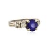 Image 2 : 14KT White Gold 2.15 ctw Tanzanite and Diamond Ring