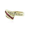 Image 2 : 14KT Yellow Gold 0.25 ctw Ruby and Diamond Ring
