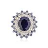 Image 1 : 14KT White Gold 12.20 ctw Sapphire and Diamond Ring