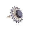 Image 2 : 14KT White Gold 12.20 ctw Sapphire and Diamond Ring