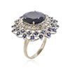 Image 3 : 14KT White Gold 12.20 ctw Sapphire and Diamond Ring