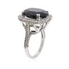 Image 3 : 14KT White Gold 12.33 ctw Sapphire and Diamond Ring