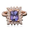 Image 1 : 14KT Rose Gold 1.56 ctw Tanzanite and Diamond Ring