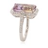Image 2 : 14KT White Gold 4.89 ctw Ametrine Quartz and Diamond Ring