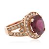 Image 2 : 14KT Rose Gold 5.66 ctw Ruby and Diamond Ring