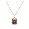 Image 2 : 14KT Yellow Gold 5.29 ctw Ametrine and Diamond Pendant With Chain
