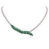 Image 1 : 14KT White Gold 5.88 ctw Emerald and Diamond Necklace