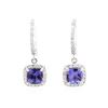 Image 1 : 14KT White Gold 2.50 ctw Tanzanite and Diamond Earrings