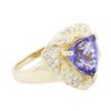 Image 2 : 14KT Yellow Gold 4.47 ctw Tanzanite and Diamond Ring