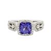 Image 1 : 18KT White Gold 1.62 ctw Tanzanite and Diamond Ring