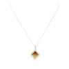 Image 1 : 14KT White Gold 2.45 ctw Multicolor Sapphire and Diamond Pendant With Chain