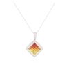 Image 2 : 14KT White Gold 2.45 ctw Multicolor Sapphire and Diamond Pendant With Chain