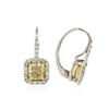 Image 2 : Platinum EGL USA Certified 2.44 ctw Fancy Yellow Diamond Earrings