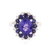 Image 1 : 14KT White Gold 3.54 ctw Tanzanite, Sapphire and Diamond Ring