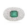 Image 1 : 14KT White Gold 4.64 ctw Emerald and Diamond Ring