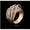 Image 3 : 14KT Rose Gold 0.64 ctw Diamond Ring