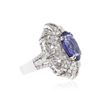 Image 2 : 18KT White Gold 8.04 ctw Tanzanite and Diamond Ring