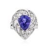 Image 1 : 18KT White Gold 5.36 ctw Tanzanite and Diamond Ring