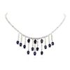 Image 1 : 14KT White Gold 12.04 ctw Sapphire and Diamond Necklace