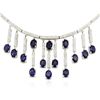 Image 2 : 14KT White Gold 12.04 ctw Sapphire and Diamond Necklace