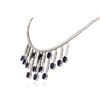 Image 3 : 14KT White Gold 12.04 ctw Sapphire and Diamond Necklace