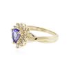 Image 2 : 14KT Yellow Gold 0.50 ctw Tanzanite and Diamond Ring