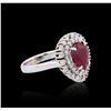 Image 2 : 18KT White Gold GIA Certified 2.82 ctw Ruby and Diamond Ring