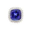 Image 1 : 14KT White Gold GIA Certified 24.34 ctw Tanzanite and Diamond Ring